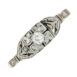 An old-cut diamond single-stone ring.Estimated diamond weight 0.10ct,