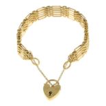 A 9ct gold gate-link bracelet,