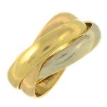 A 'Les Must de Cartier' trinity ring, by Cartier.Signed Cartier, A4772D.