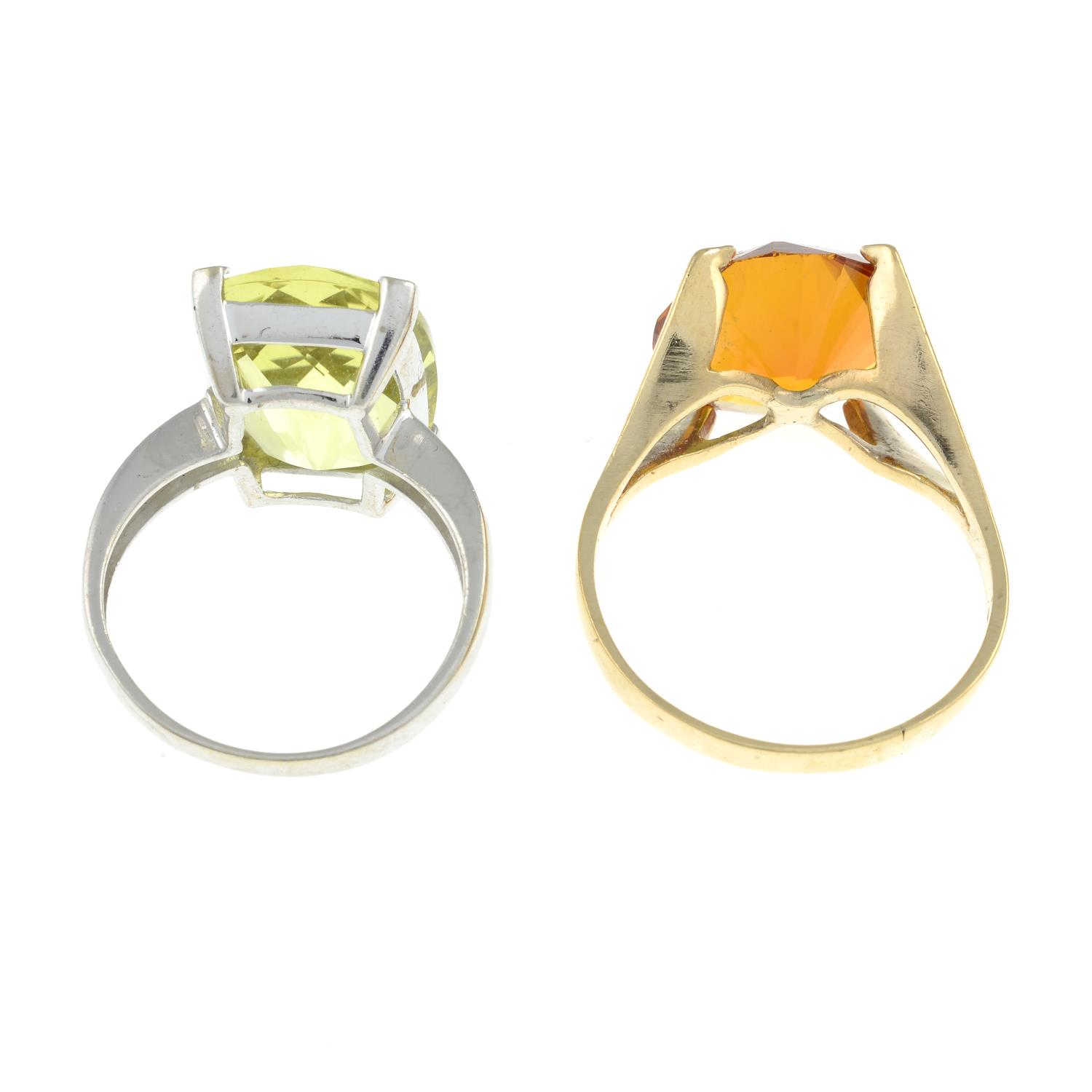 9ct gold citrine single-stone ring, hallmarks for 9ct gold, ring size T, 3gms. - Image 3 of 3