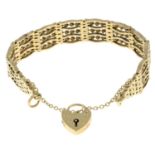 A 9ct gold fancy gate-link bracelet,