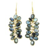 A pair of kyanite drop earrings.Length 4.2cms.