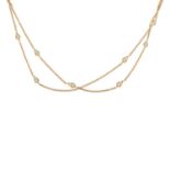 An 18ct gold brilliant-cut diamond highlight 'The London Collection' two-row necklace.