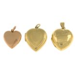 Edwardian 9ct gold heart-shaped locket pendant,