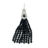 An 18ct gold black spinel and brilliant-cut diamond 'The London Collection' tassel pendant.