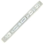 A diamond half eternity ring.Total diamond weight 0.24ct.