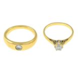 18ct gold diamond single-stone ring,