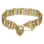 A 9ct gold fancy gate-link bracelet,
