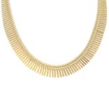 A 9ct gold fringe necklace.Hallmarks for Sheffield.