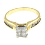 A diamond cluster ring.Estimated total diamond weight 0.50ct,