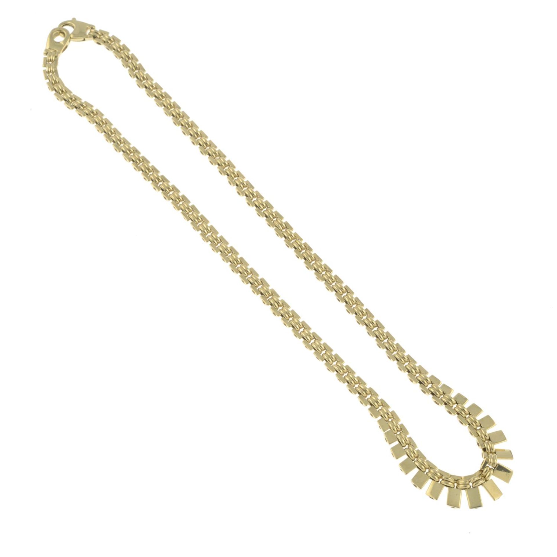 A 9ct gold fancy-link necklace.Hallmarks for Edinburgh.Length 42cms. - Bild 2 aus 2