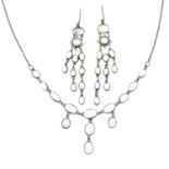 Moonstone necklace, chain stamped 925, length 46cms, 3.9gms.