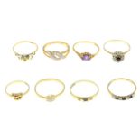 9ct gold diamond single-stone ring,