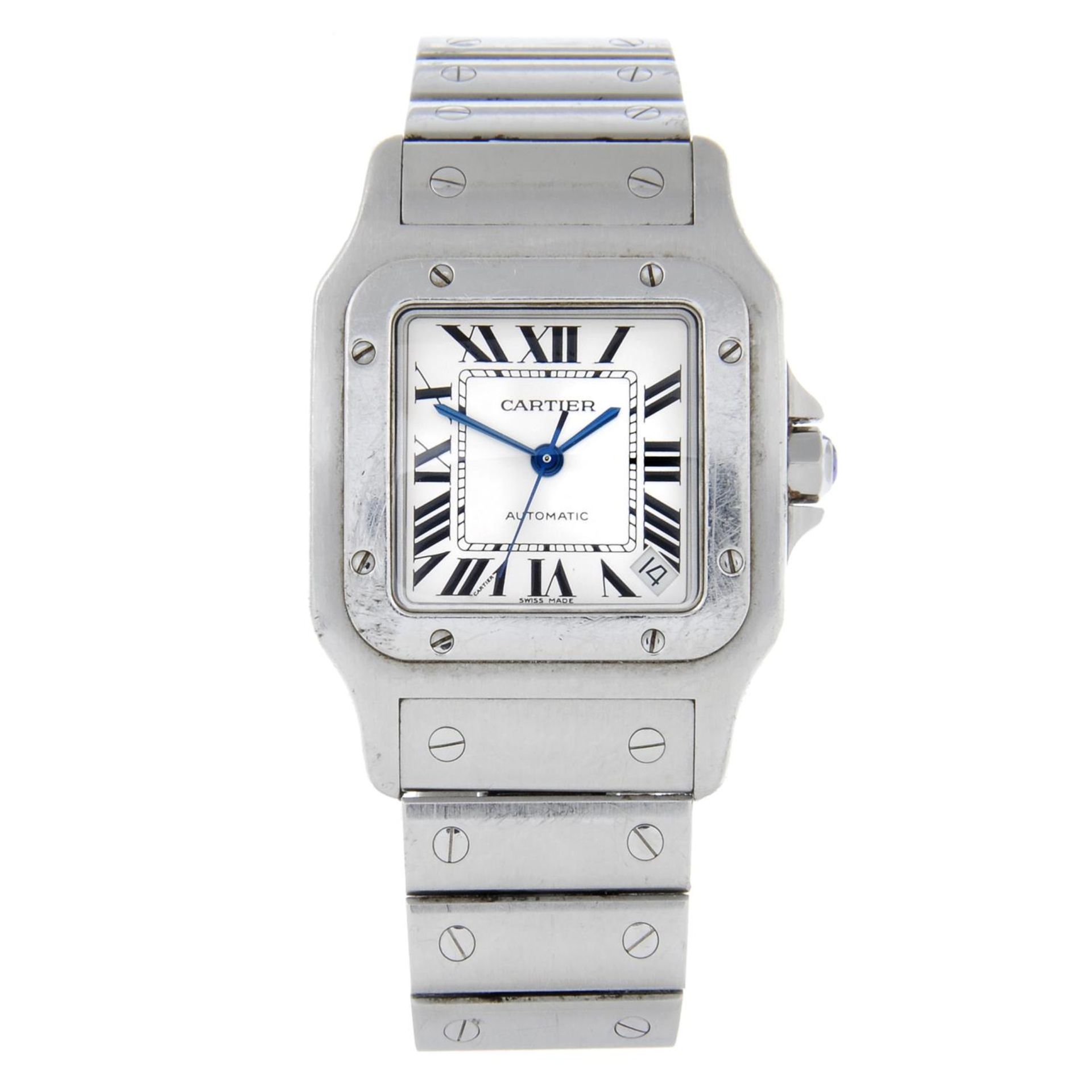 CARTIER - a gentleman's Santos bracelet watch.