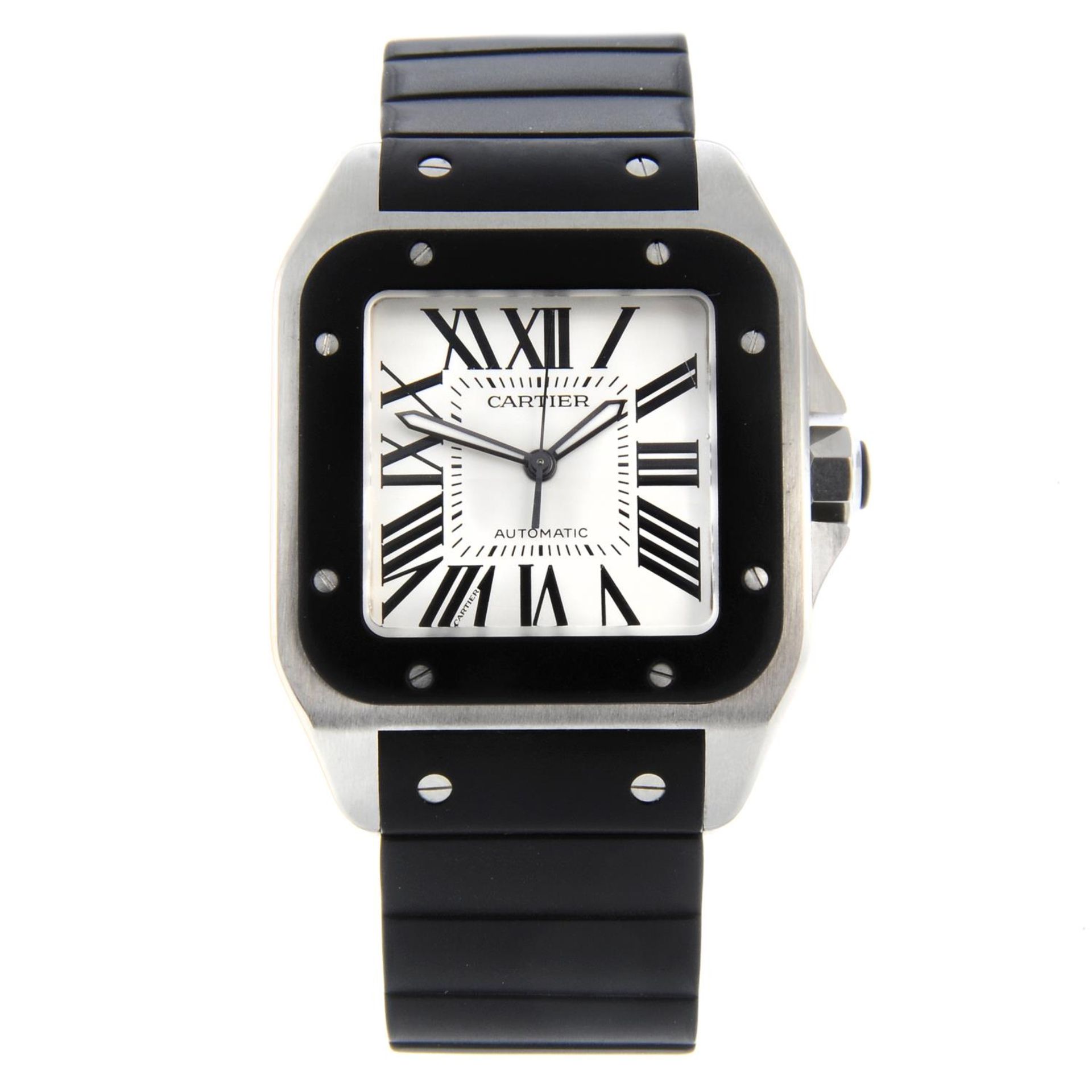 CARTIER - a gentleman's Santos 100 XL wrist watch.