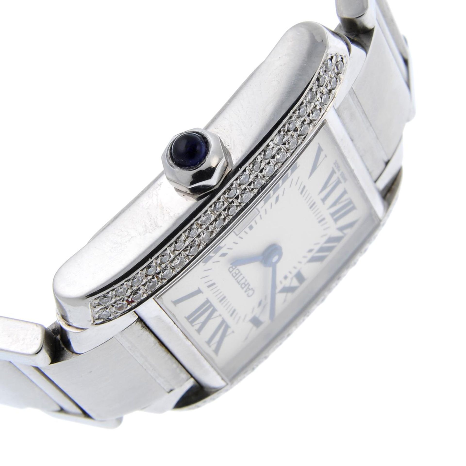 CARTIER - a mid-size Tank Francaise bracelet watch. - Image 3 of 4