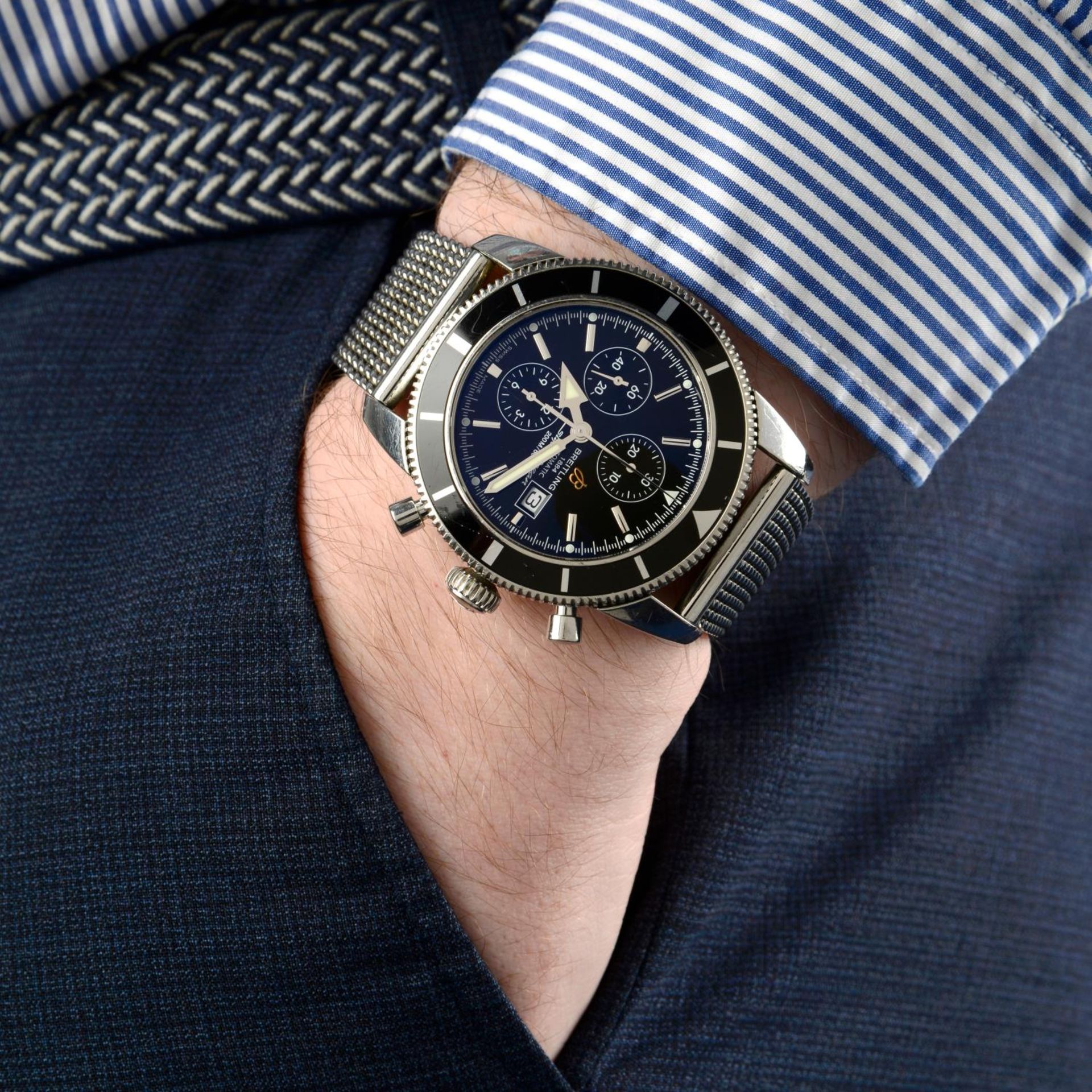BREITLING - a gentleman's SuperOcean Heritage Chrono 46 chronograph bracelet watch. - Image 6 of 6