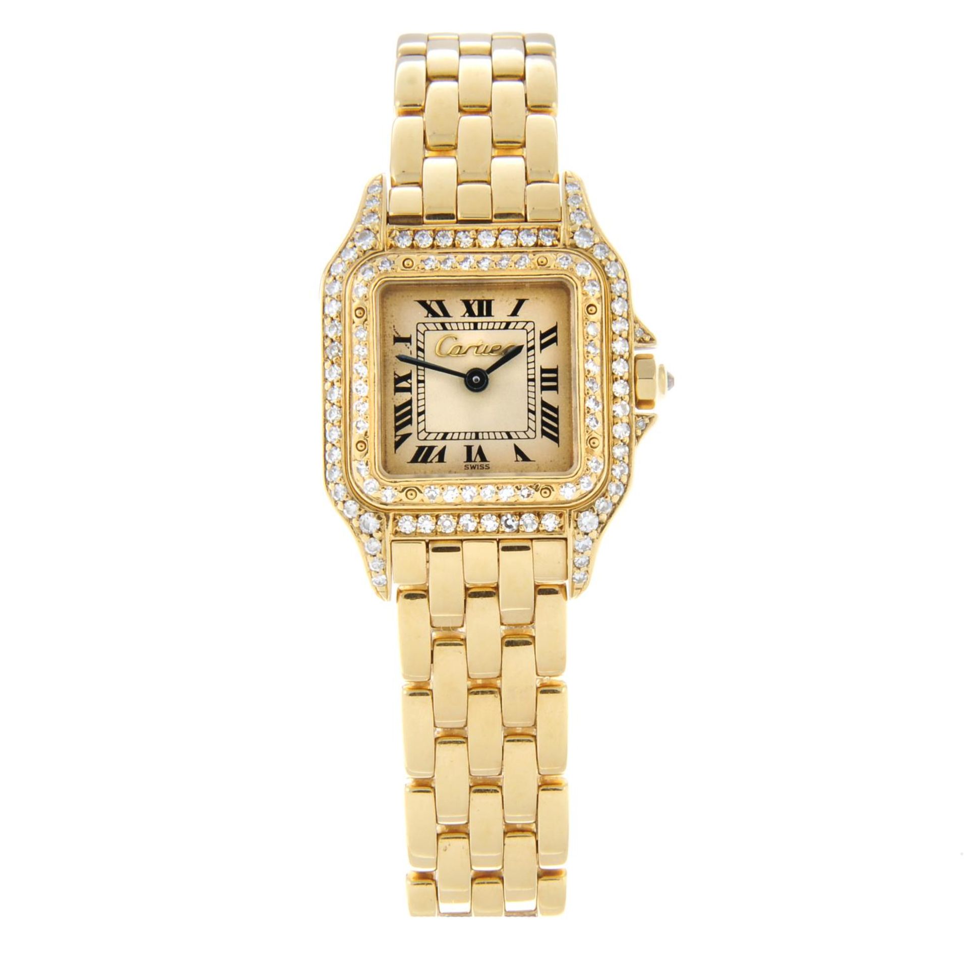 CARTIER - a lady's Panthère bracelet watch.