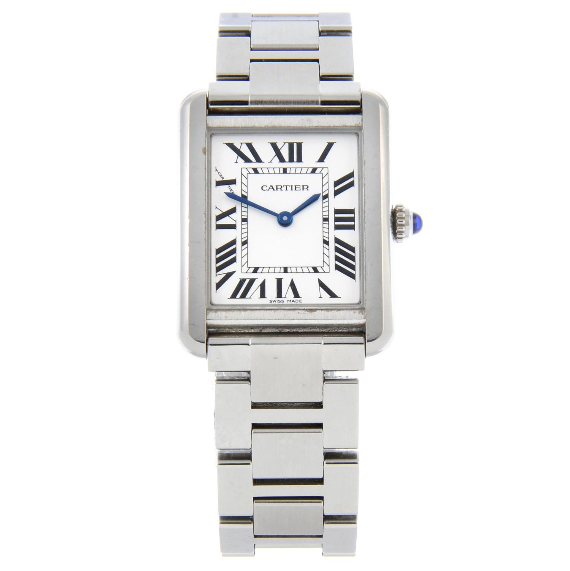 CARTIER - a lady's Tank Solo bracelet watch.