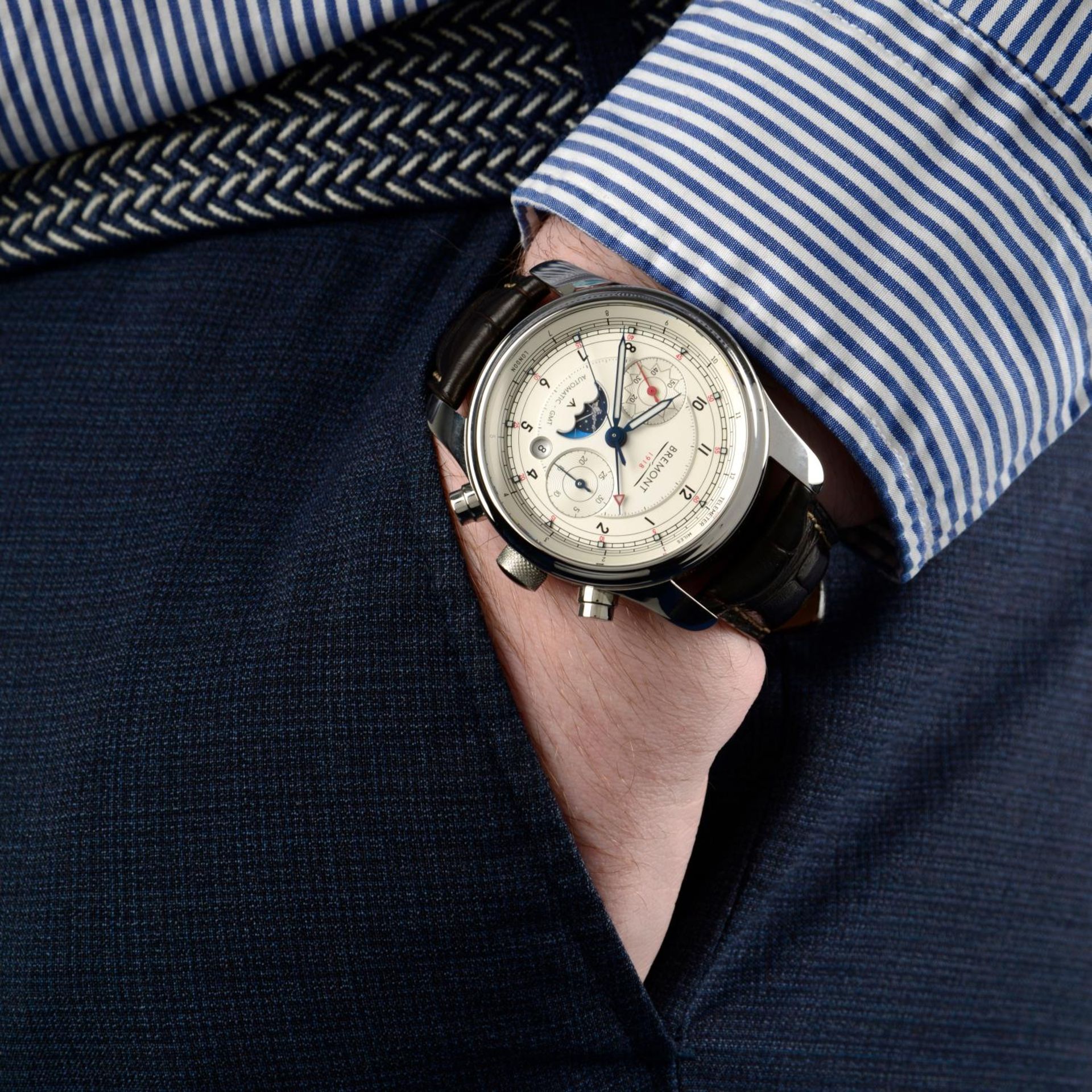 BREMONT - a limited edition gentleman's '1918' chronograph wrist watch. - Bild 6 aus 6