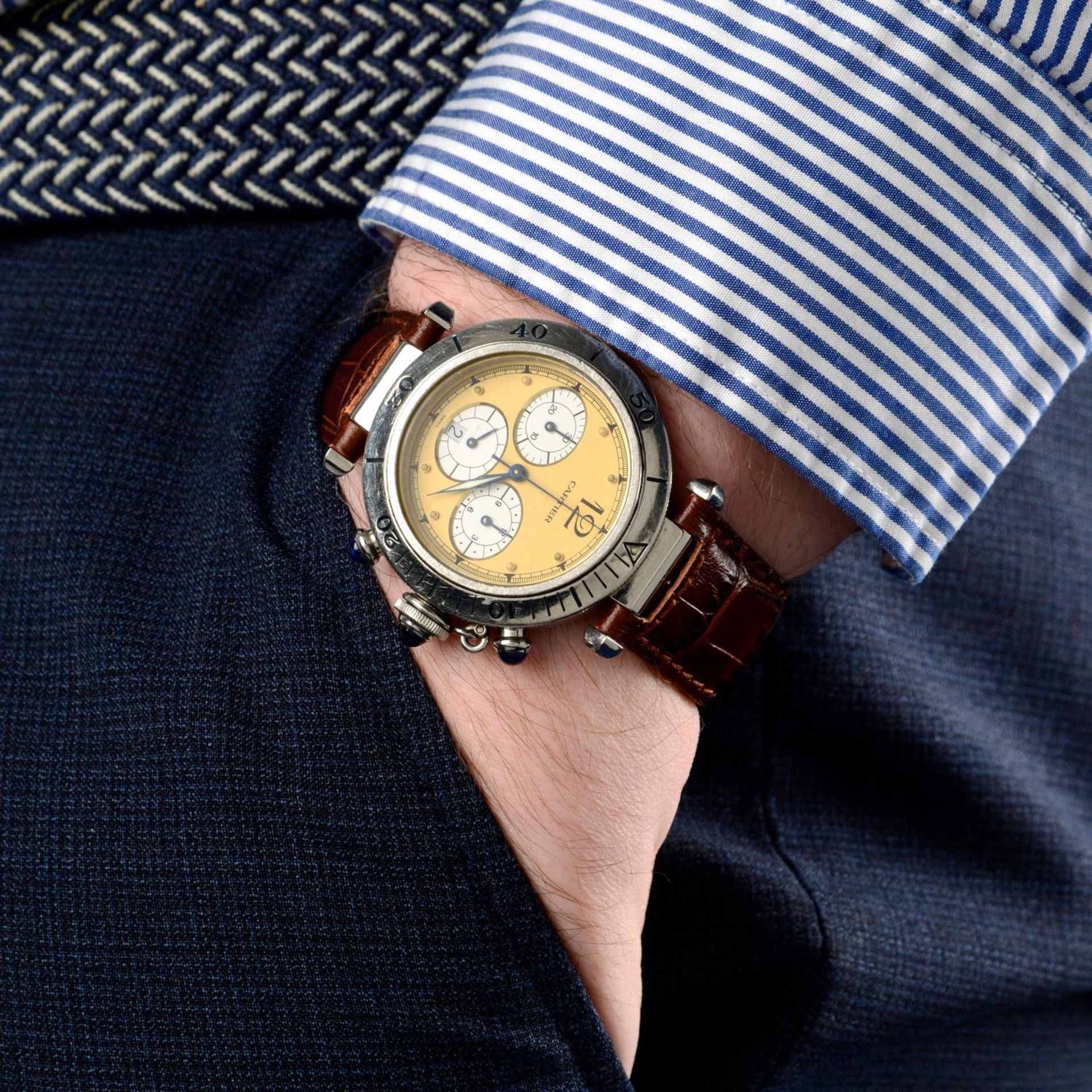 CARTIER - a gentleman's Pasha chronograph wrist watch. - Image 5 of 5