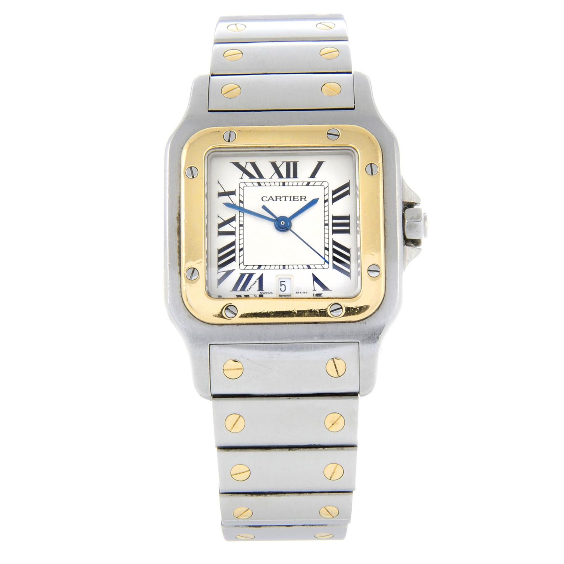 CARTIER - a mid-size Santos bracelet watch.