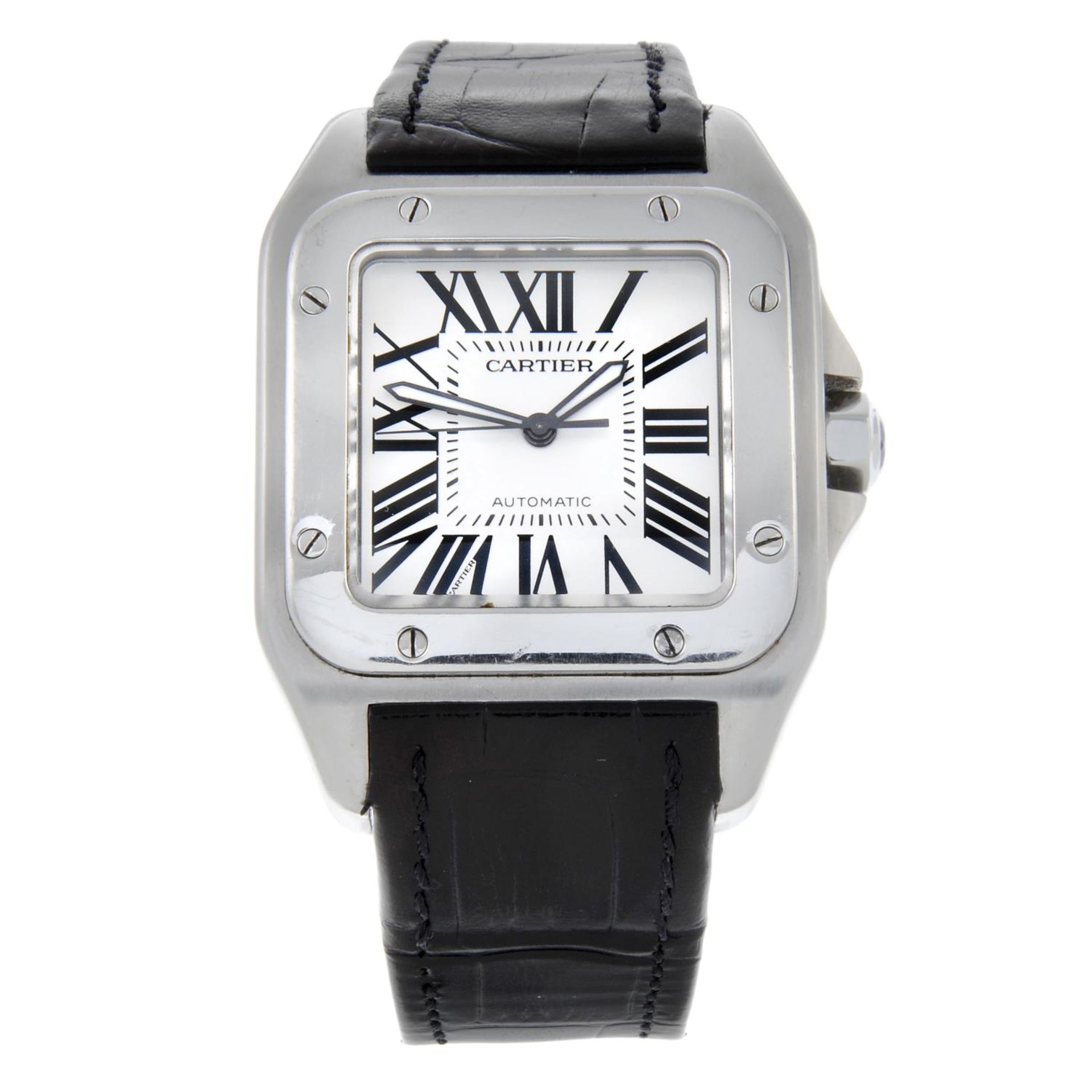 CARTIER - a gentleman's Santos 100 XL wrist watch.