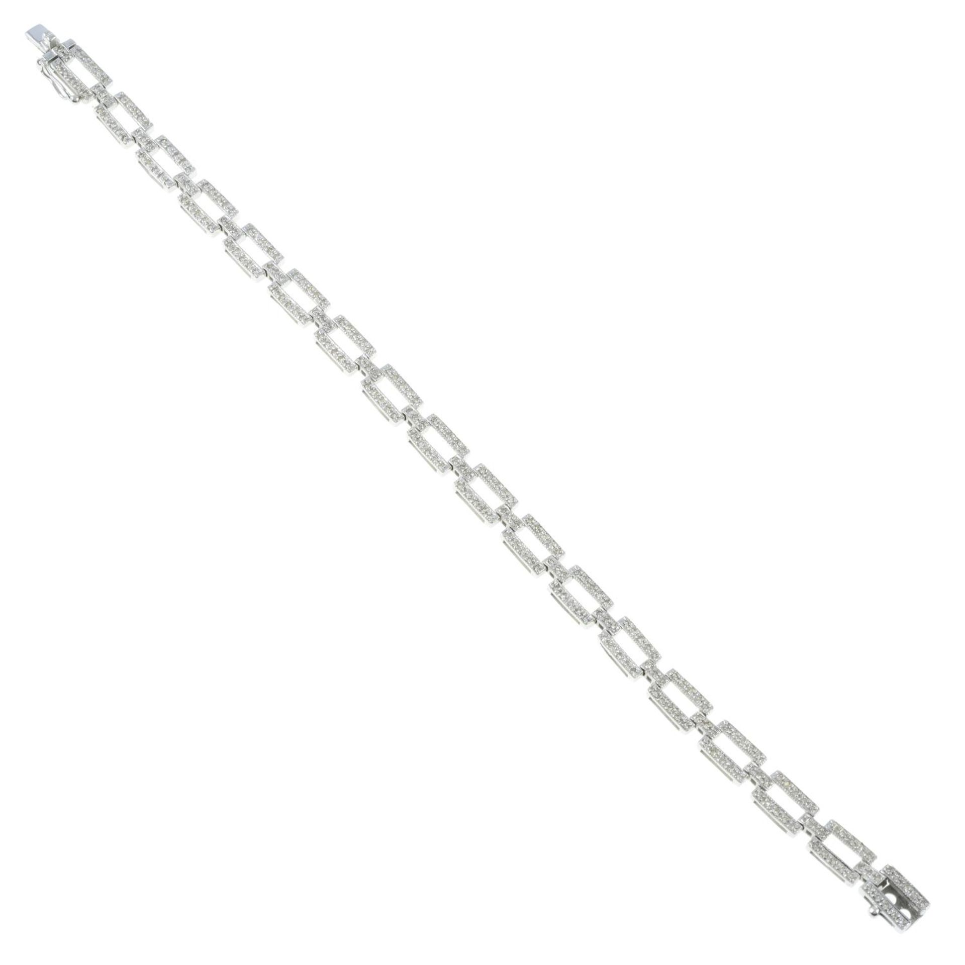 An 18ct gold single-cut diamond link bracelet. - Image 2 of 3