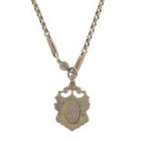 A late Victorian 9ct gold longuard chain, with medallion.