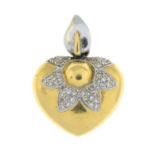 A diamond heart pendant,