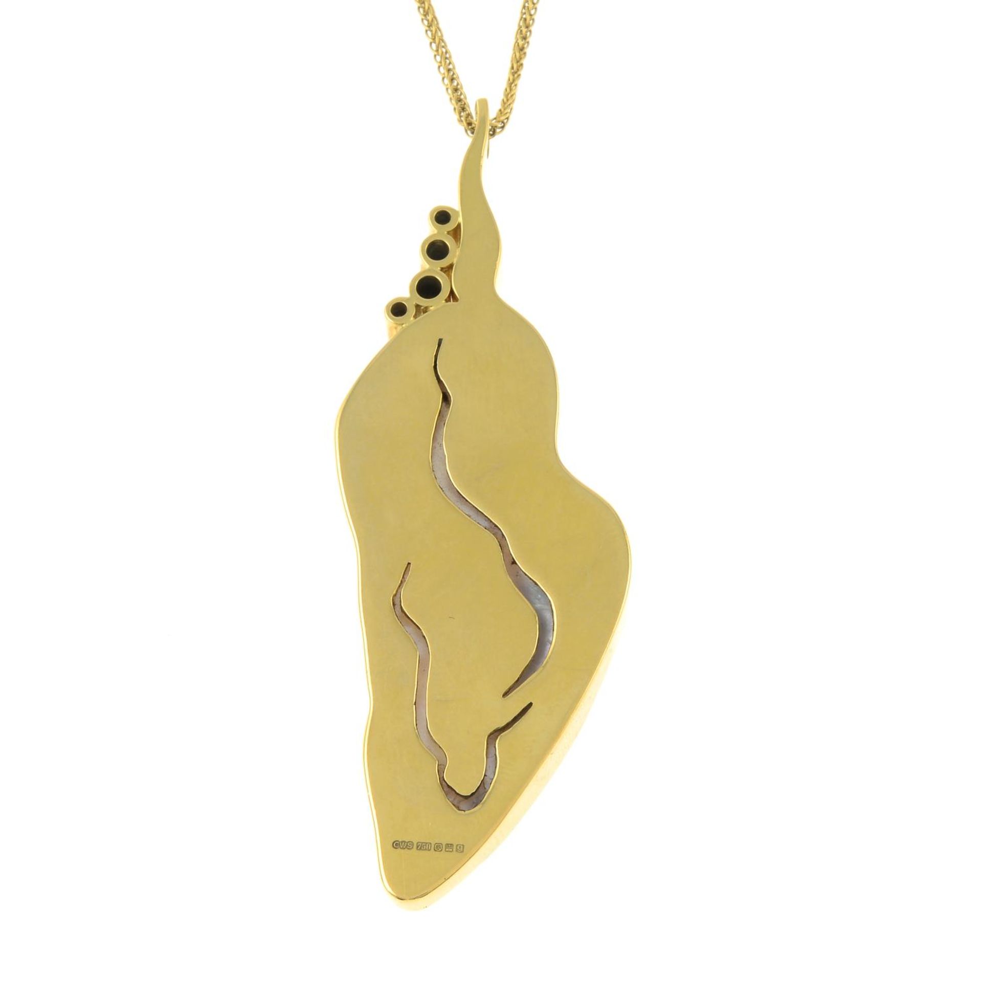 An 18ct gold blue John and brilliant-cut diamond pendant, - Image 2 of 3