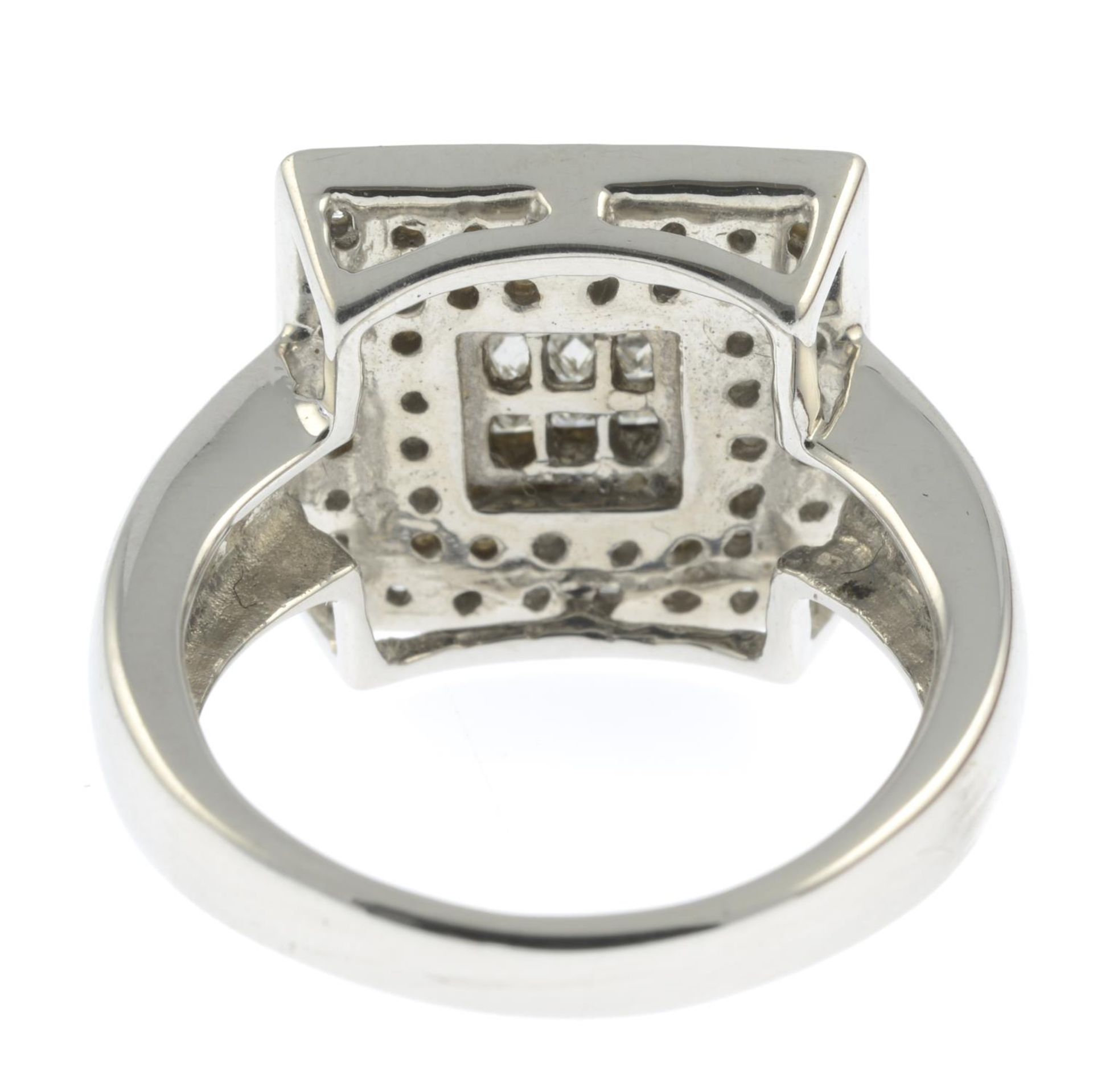 An 18ct gold square-shape diamond cluster ring, - Image 3 of 4