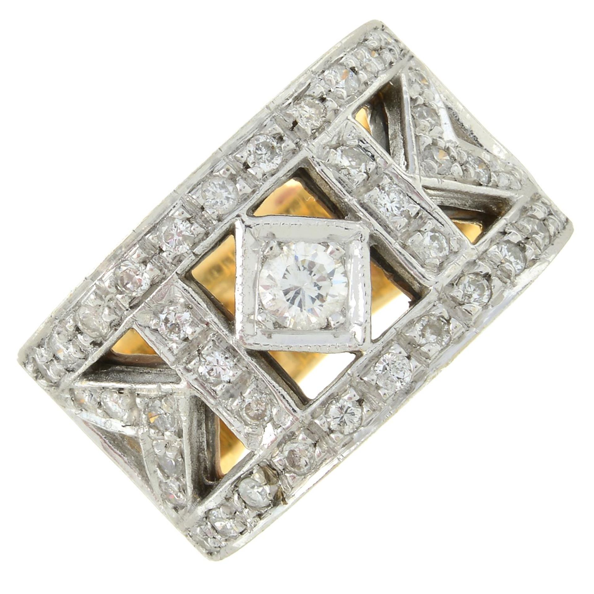 A brilliant-cut diamond dress ring.Principal diamond estimated weight 0.20ct,