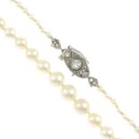 A graduated pearl single-strand necklace,