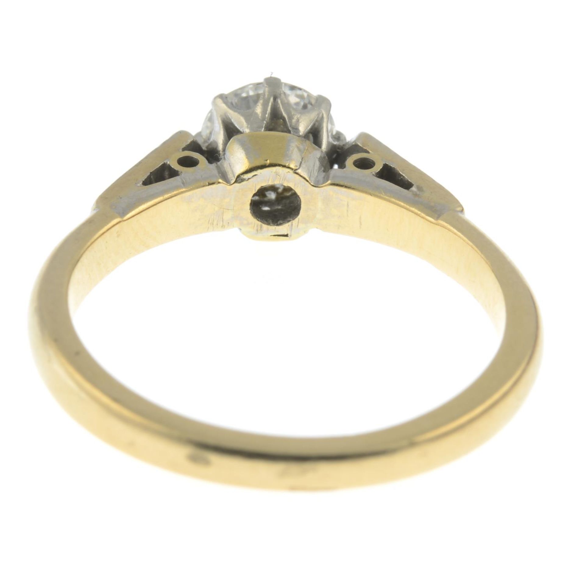A mid 20th century 18ct and platinum brilliant-cut diamond single-stone ring, - Image 3 of 4