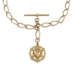 An early 20th century 9ct gold Albert chain,