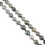 A Tahitian cultured pearl single-strand necklace,