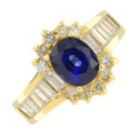 A sapphire ring,