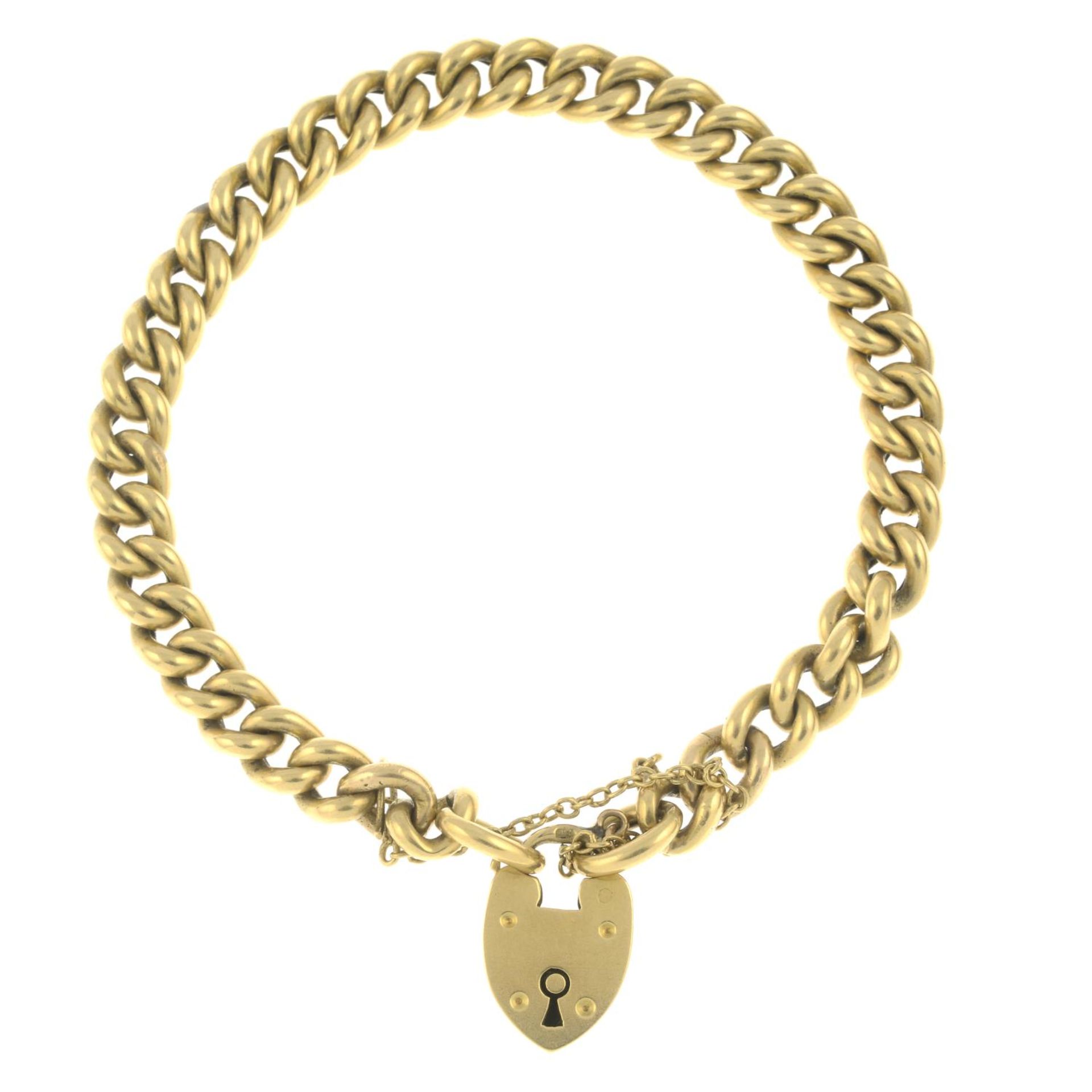 An early 20th century 18ct gold curb-link bracelet,