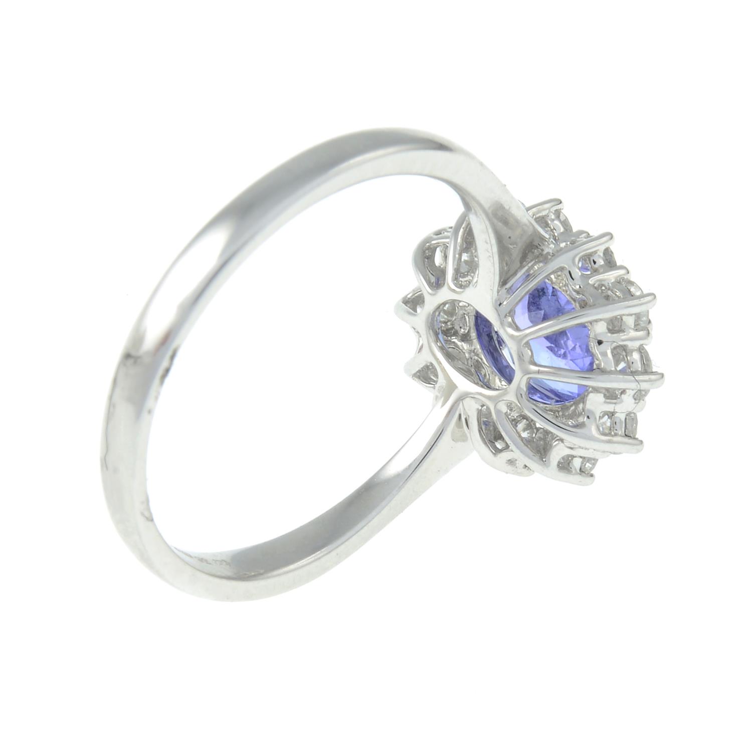 An 18ct gold tanzanite and brilliant-cut diamond cluster ring.Tanzanite weight 1.15cts.Total - Image 3 of 3