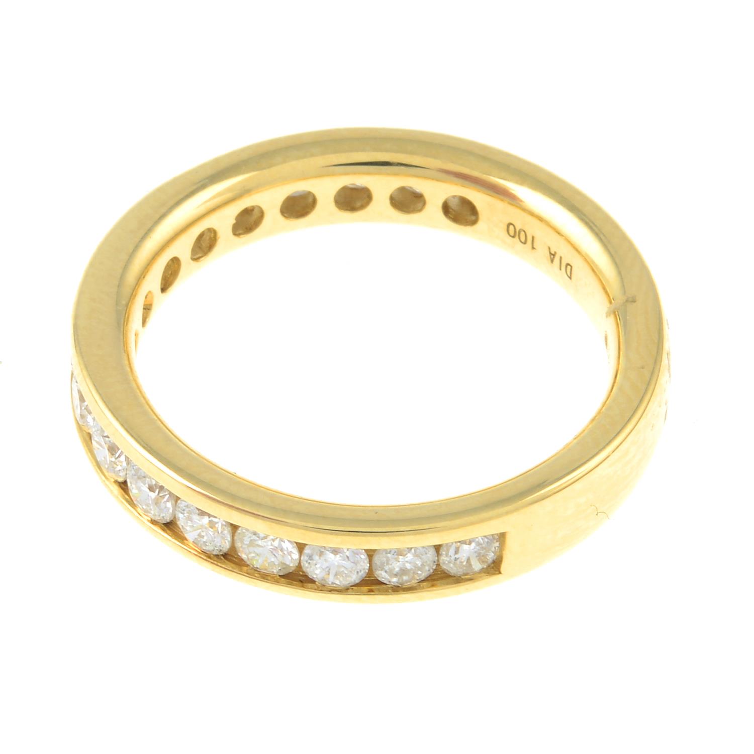 An 18ct gold brilliant-cut diamond half eternity ring.Total diamond weight 1ct, - Image 2 of 3