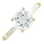 An 18ct gold brilliant-cut diamond single-stone ring.