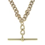 A 9ct gold Albert chain.