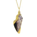 An 18ct gold blue John and brilliant-cut diamond pendant,