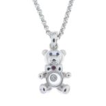 A 'Happy Diamonds' and gem-set bear pendant,