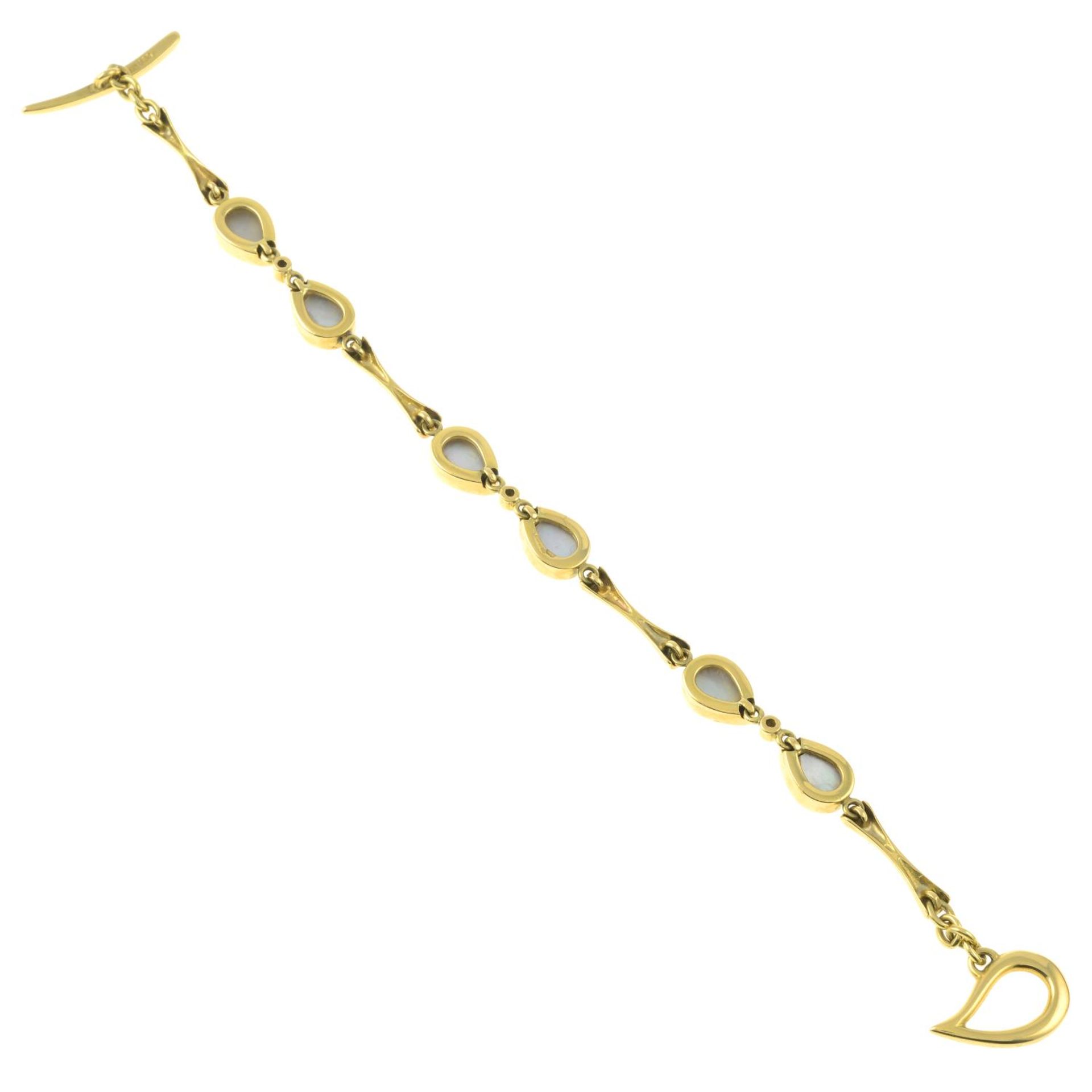 An 18ct gold blue John bracelet, with brilliant-cut diamond highlights and T-bar clasp. - Image 2 of 2