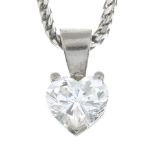 A heart-shape diamond pendant,