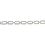 An 18ct gold single-cut diamond link bracelet.