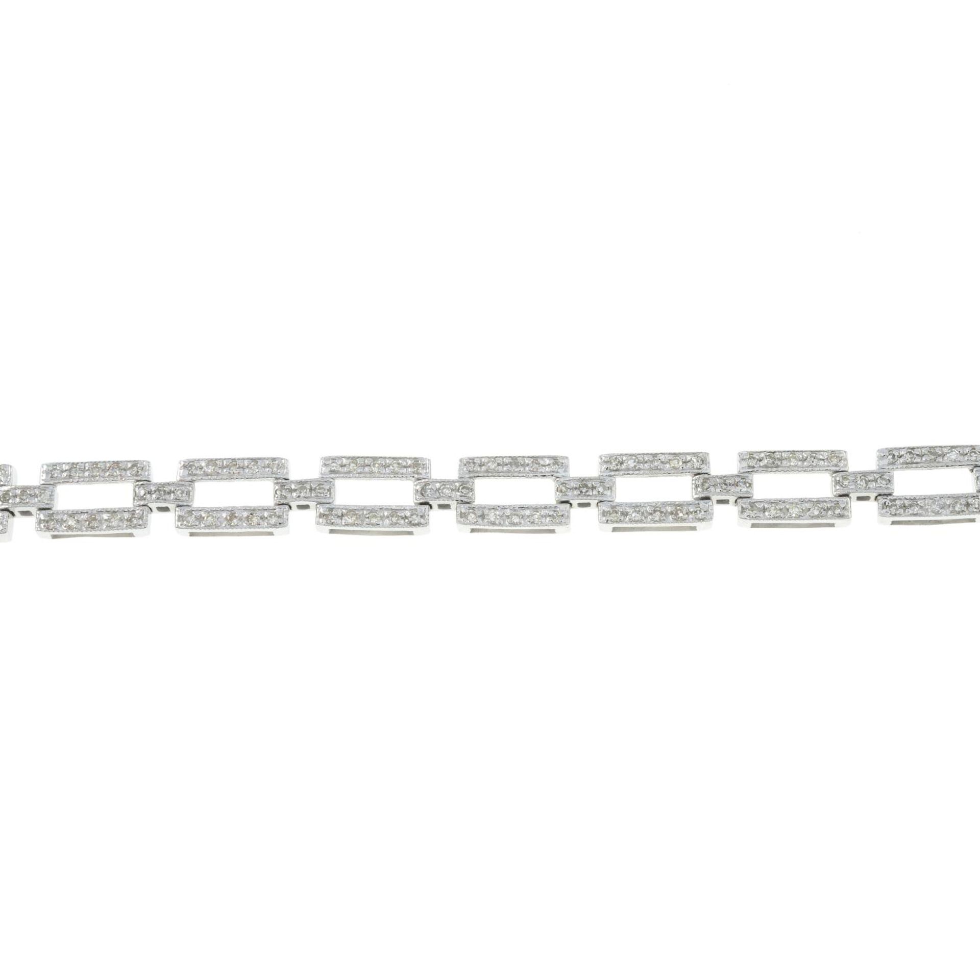 An 18ct gold single-cut diamond link bracelet.