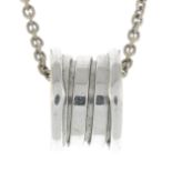 A 'B.Zero1' pendant, with chain, by Bulgari.Signed Bulgari.Stamped 750, Italian marks.